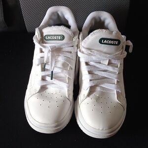 Lacoste Carnaby Evo 120 2 White/Green Synthetic Junior Size 3